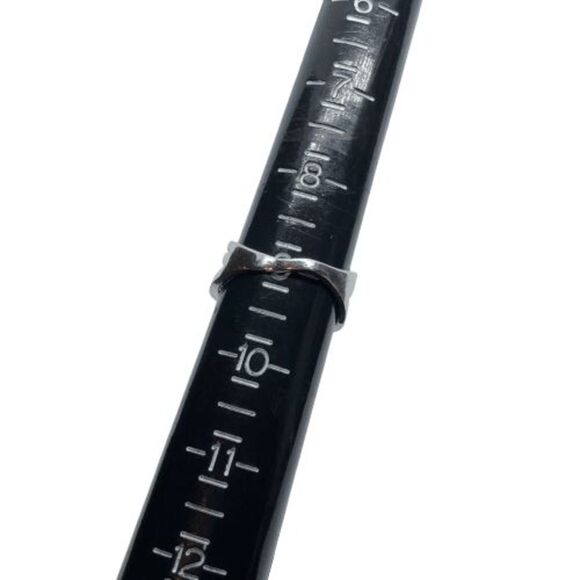 IBB CN 925 Sterling Silver Unique Gemstone Crisscross Design Ring - Size 9 - Picture 4 of 8